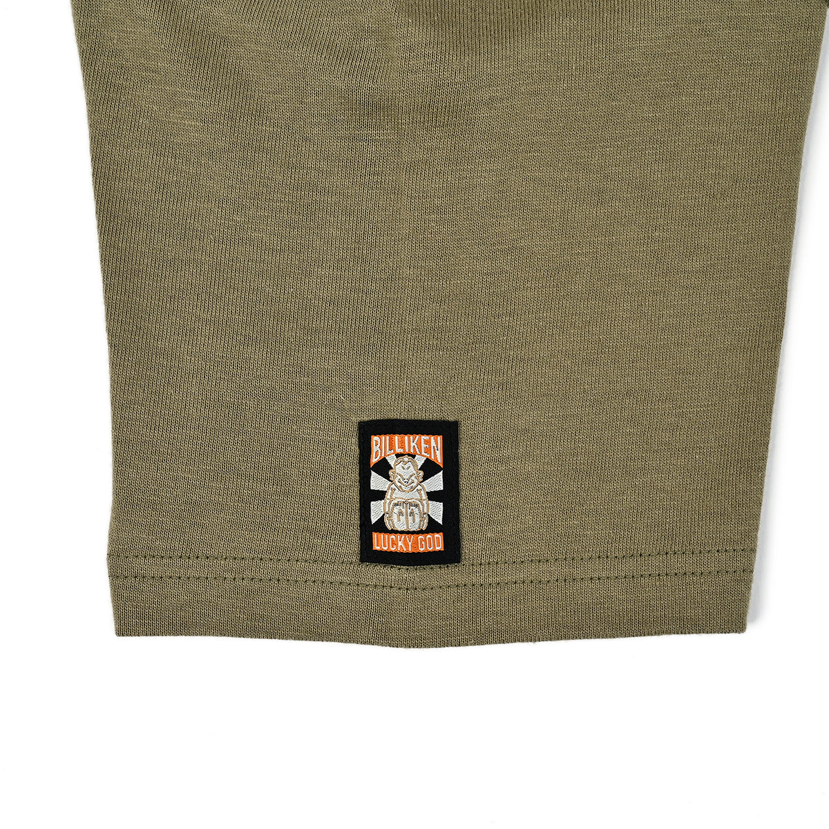 ビリケン半袖クルーネックTシャツ (カーキ)
