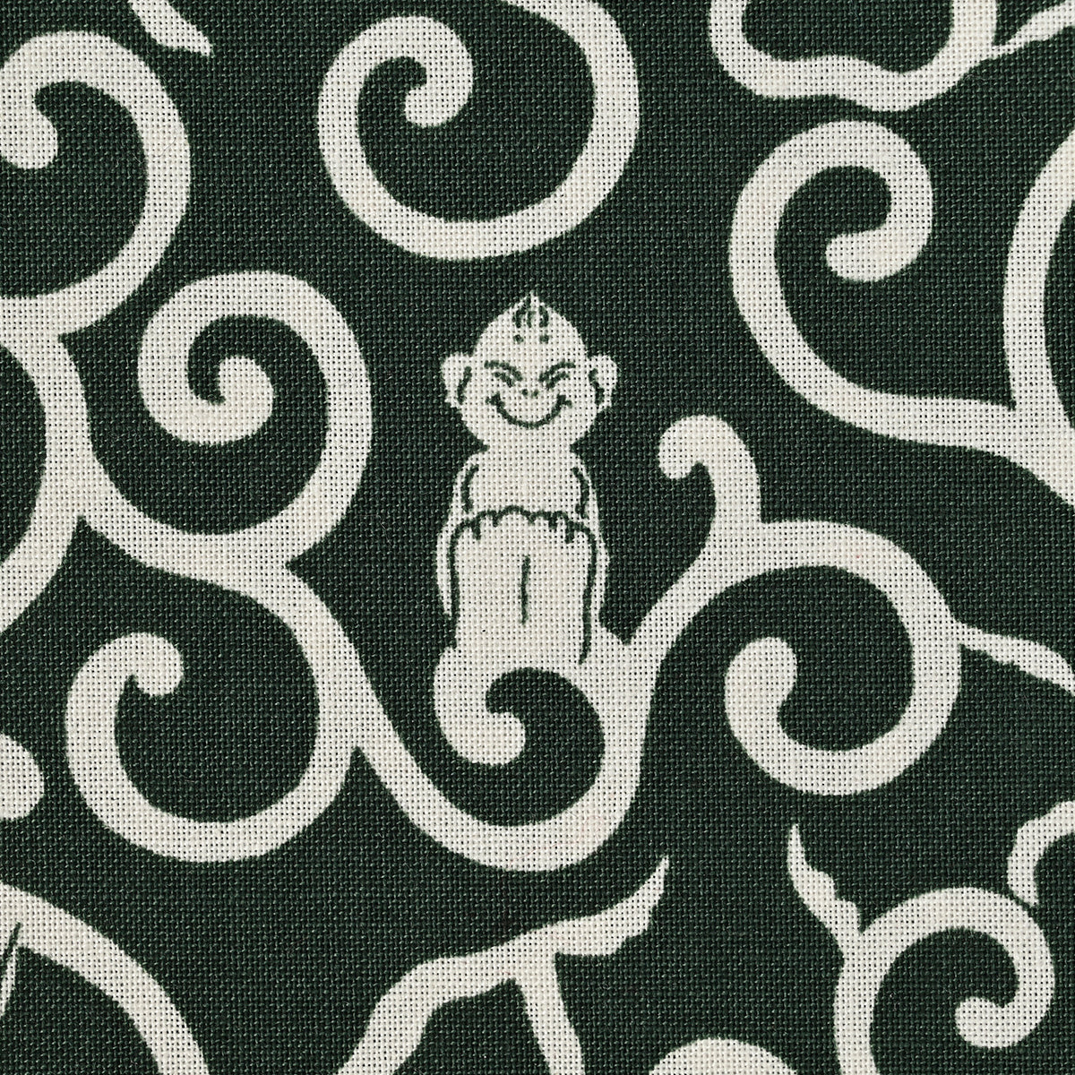 BILLIKEN ART FABRIC (唐草/グリーン)