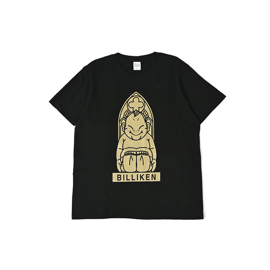 ビリケン ブラックTシャツ(プリント：ゴールド)